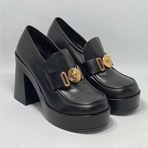 Versace Logo Leather Platform Pumps size 40